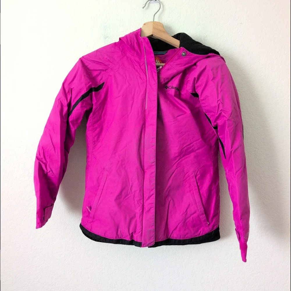 Columbia Girls Pink Omni-Heat Omni-Tech Insulated Winter Jacket Snow Sz M 10/12